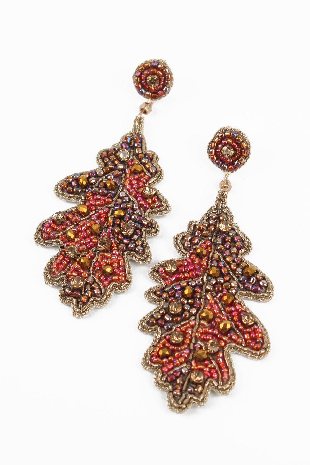 Autumn Leaf Beaded Earrings