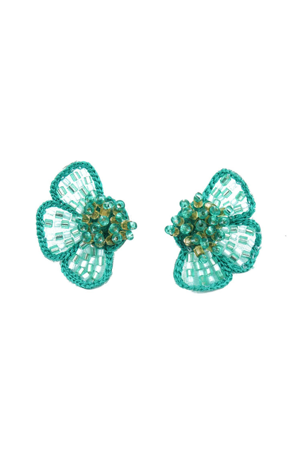 Turquoise half flower earrings