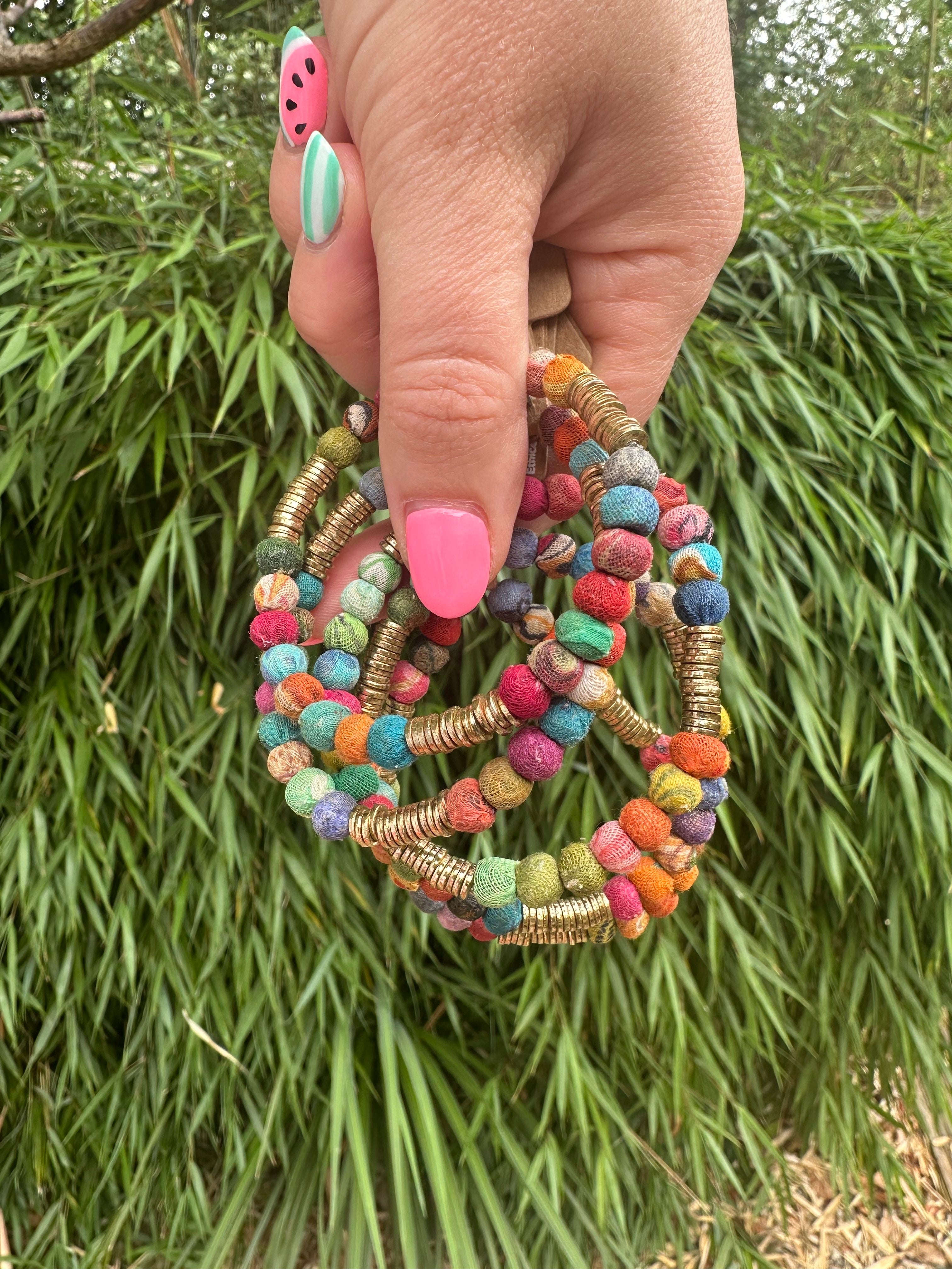 Fabric Bead Bracelet