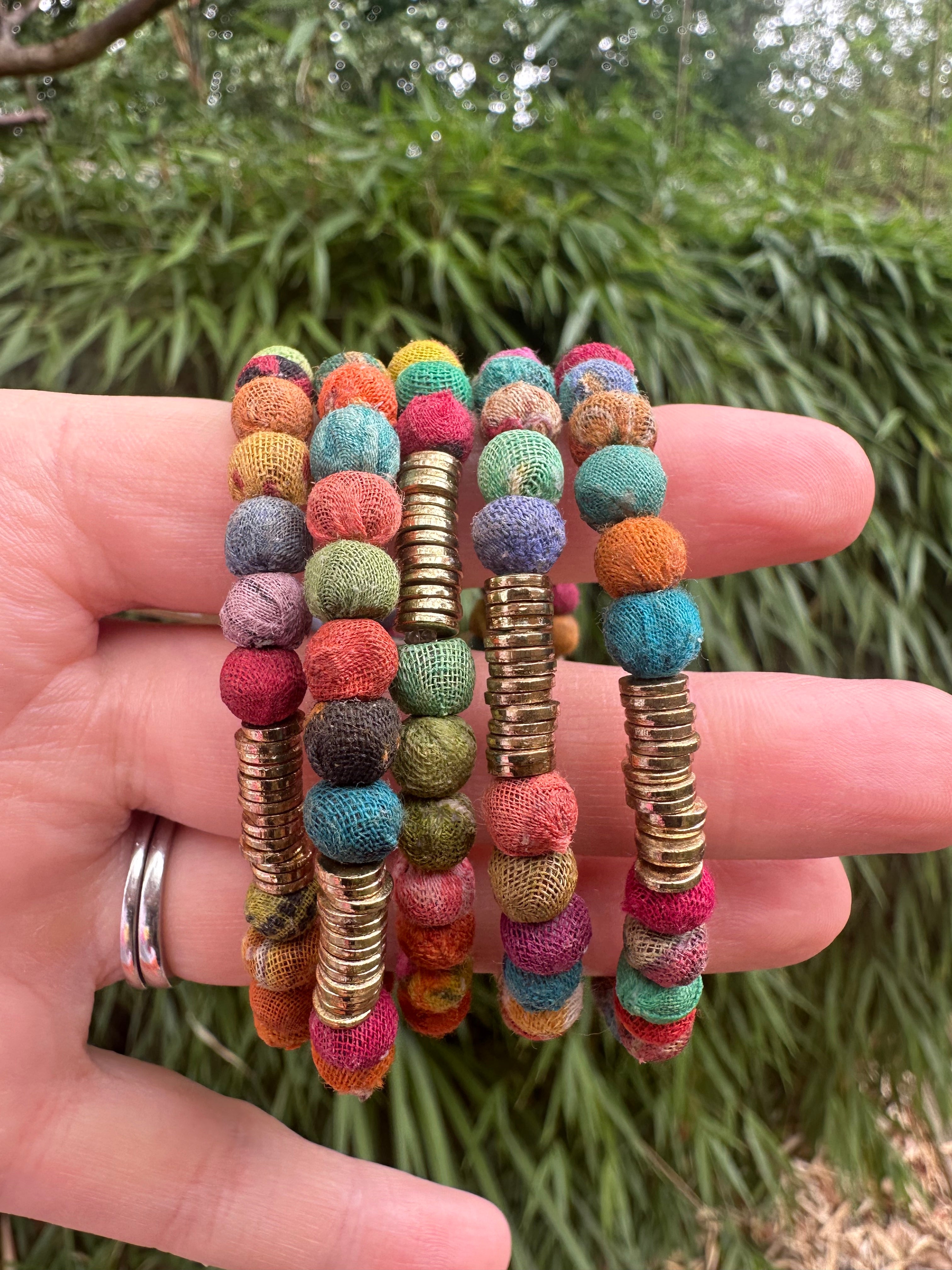 Fabric Bead Bracelet