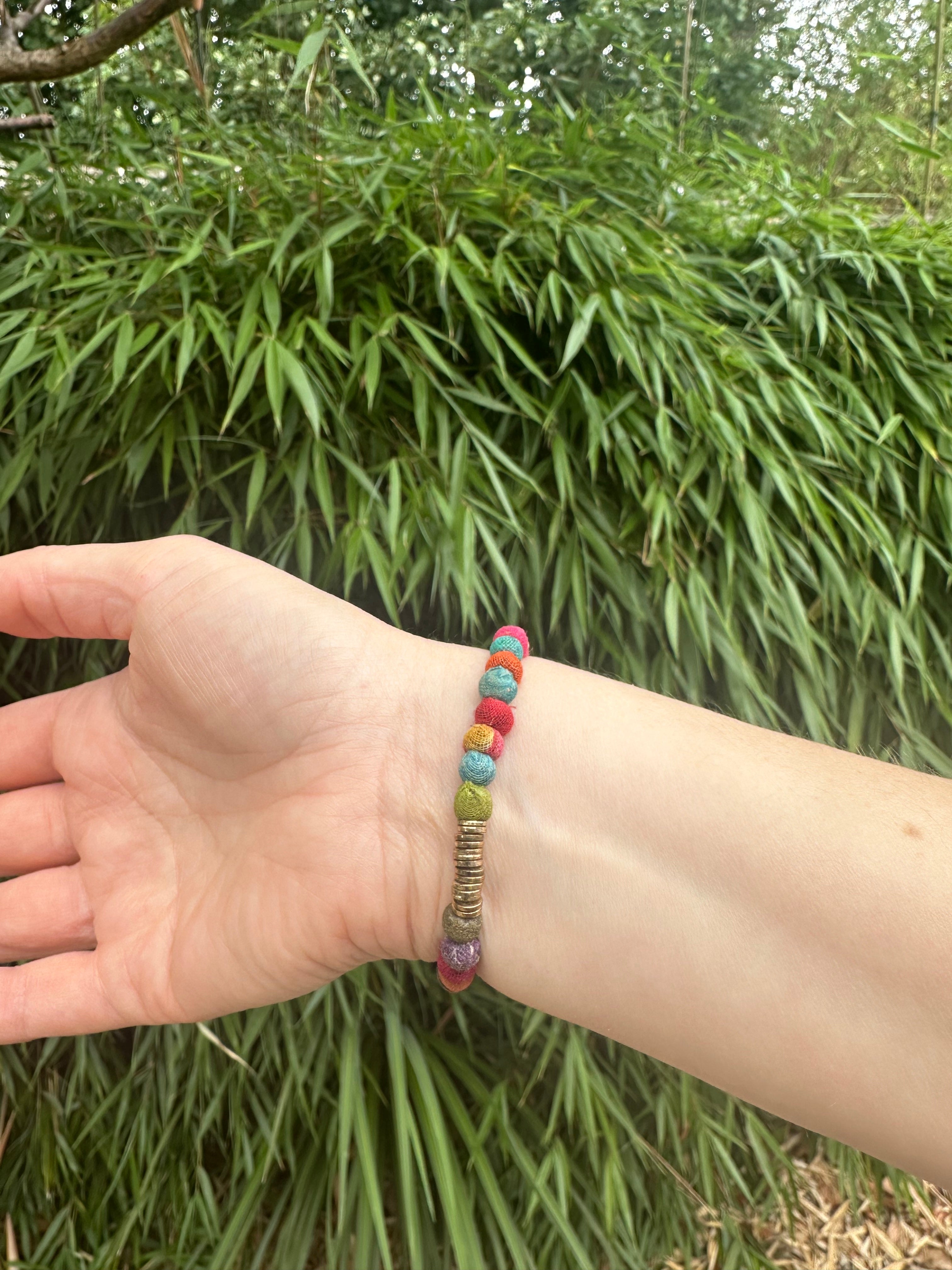 Fabric Bead Bracelet