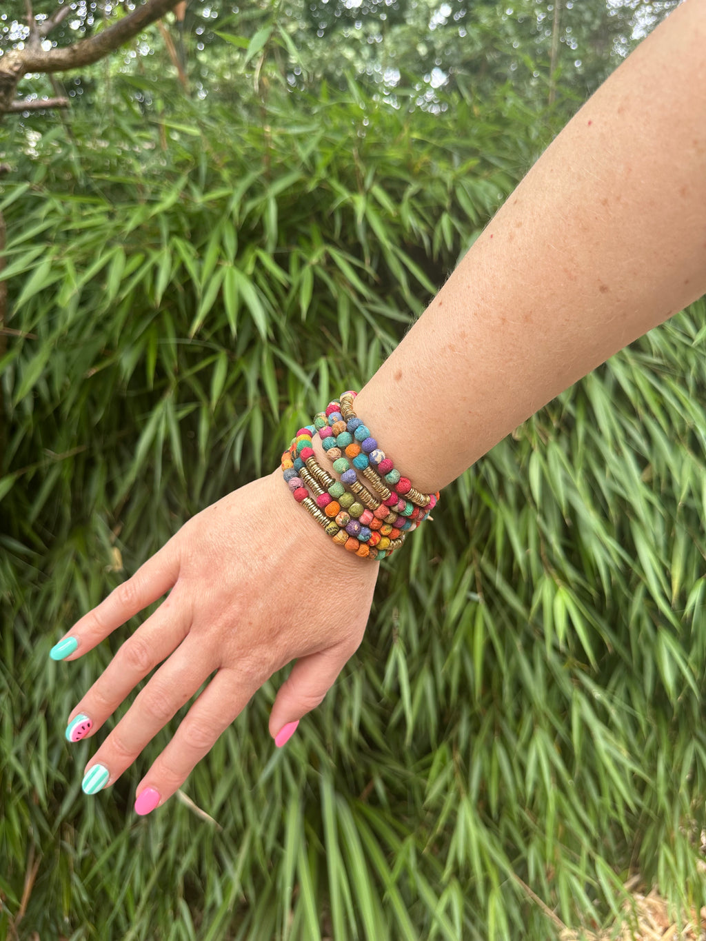 Fabric Bead Bracelet