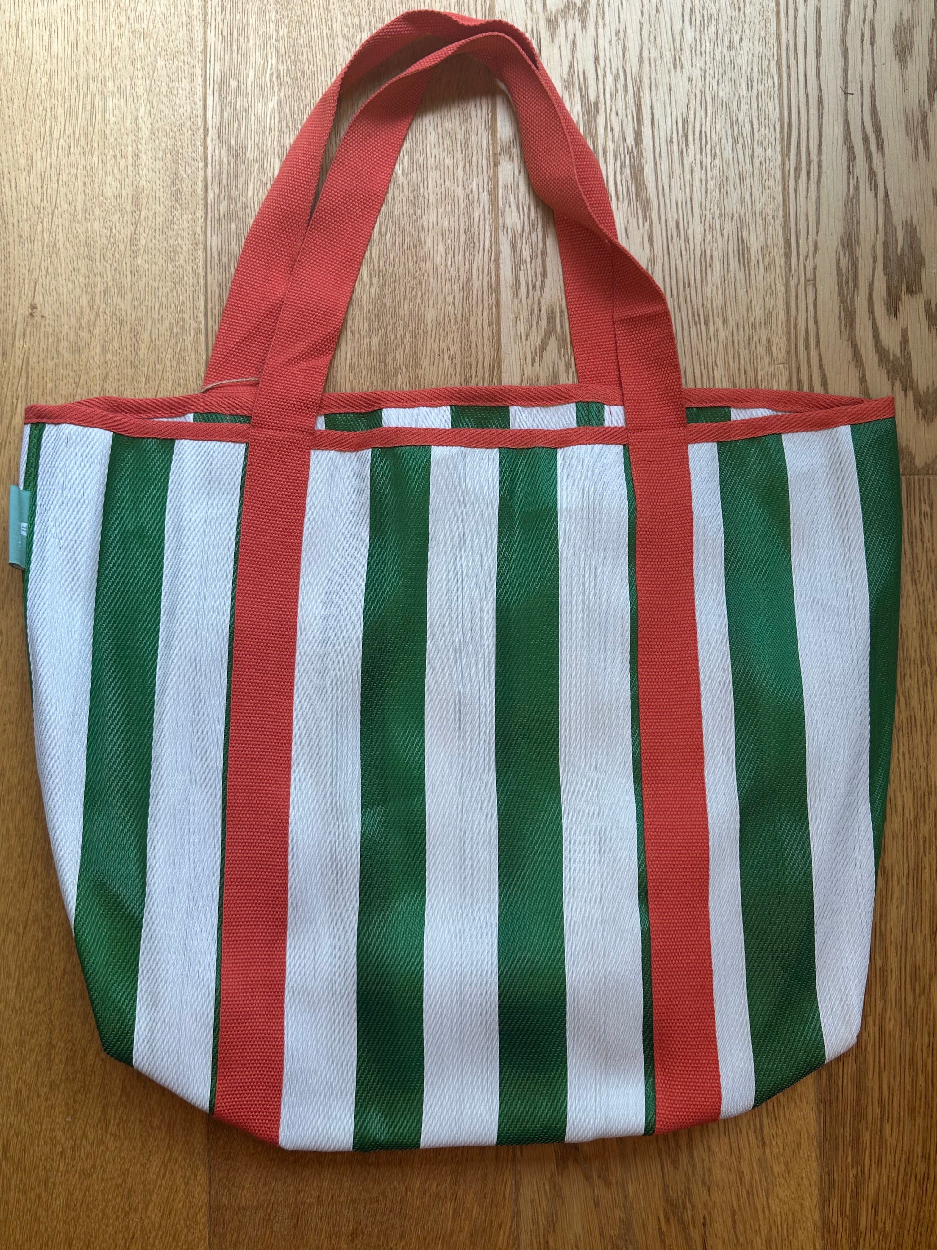 Green Stripe Olive Tote Bag