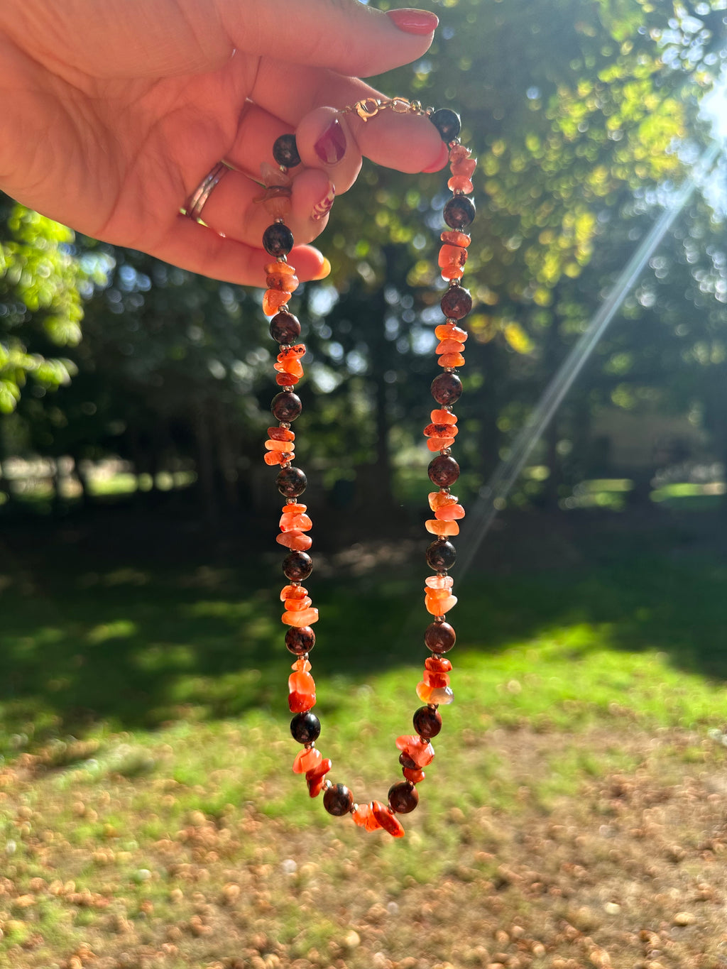Artemis gemstone beaded necklace