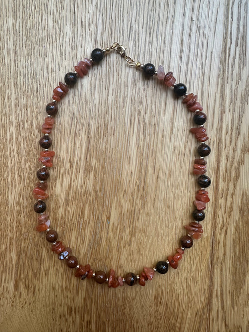 Artemis gemstone beaded necklace