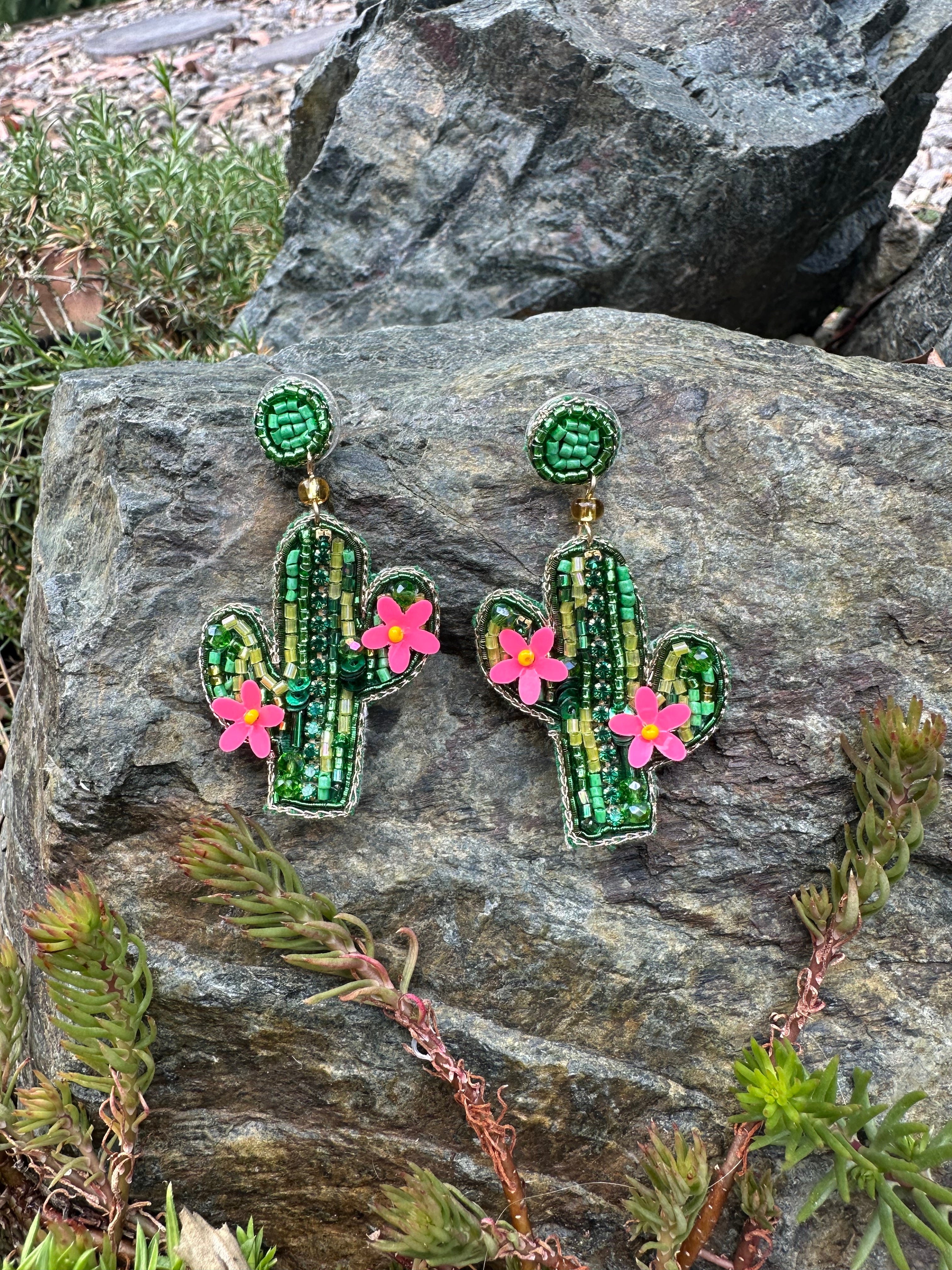 Cactus Beaded Earrings