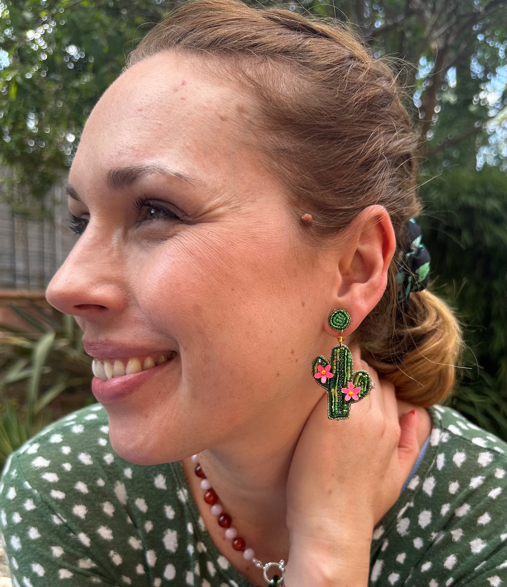 Cactus Beaded Earrings
