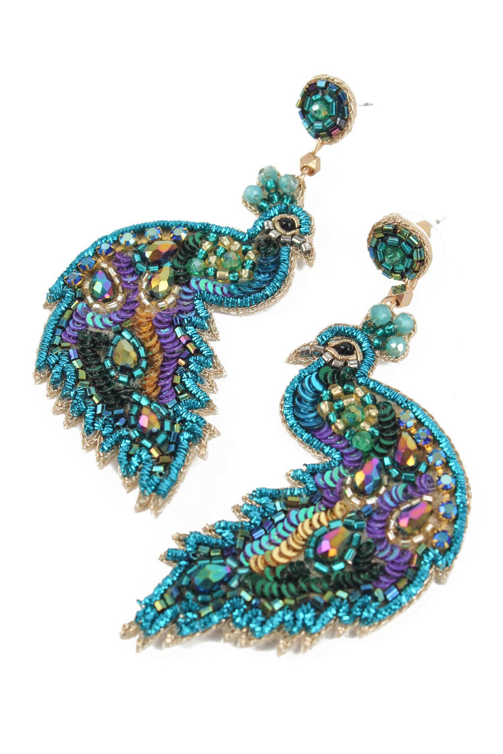 Peacock earrings