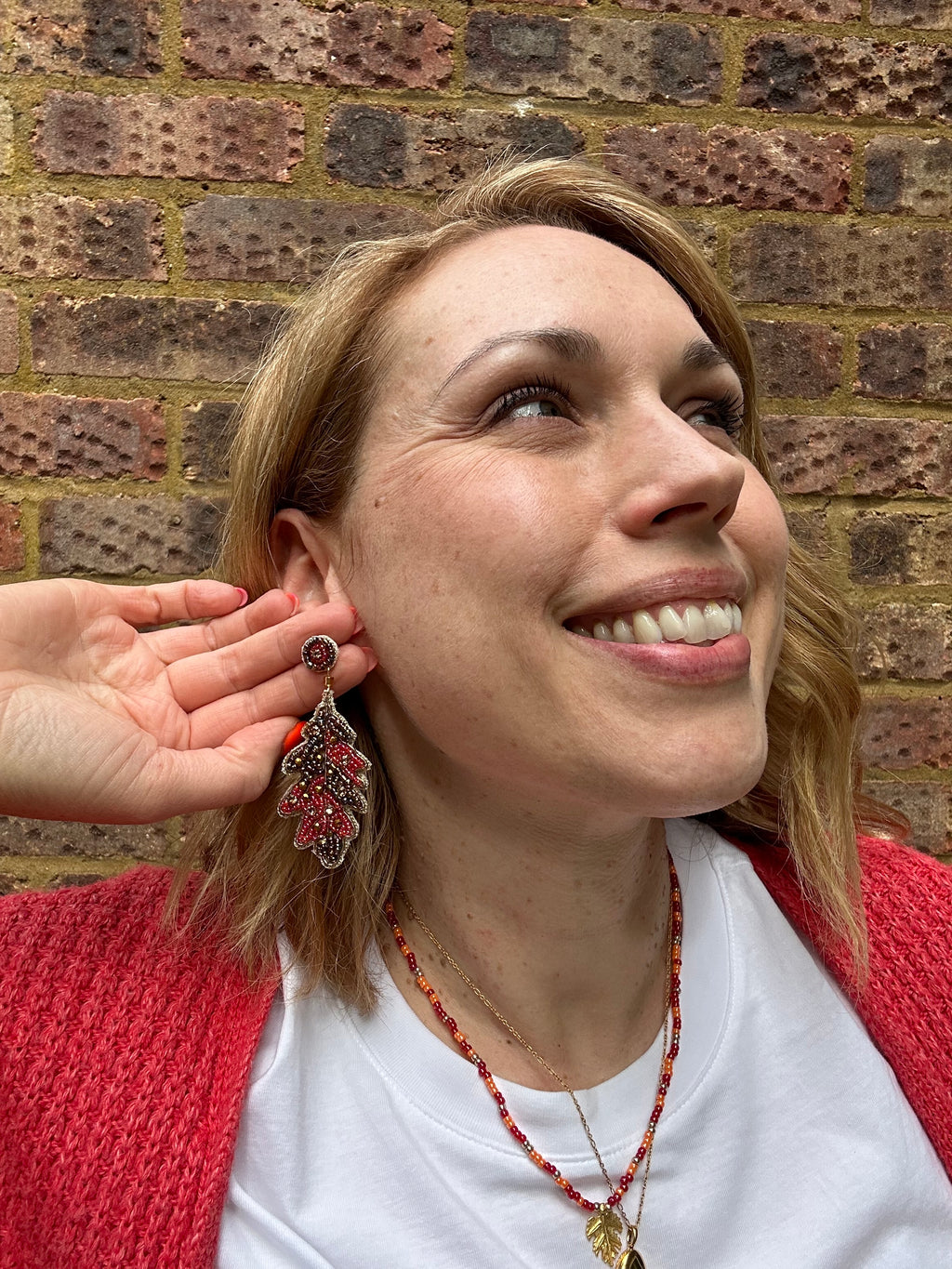 Autumn Leaf Beaded Earrings