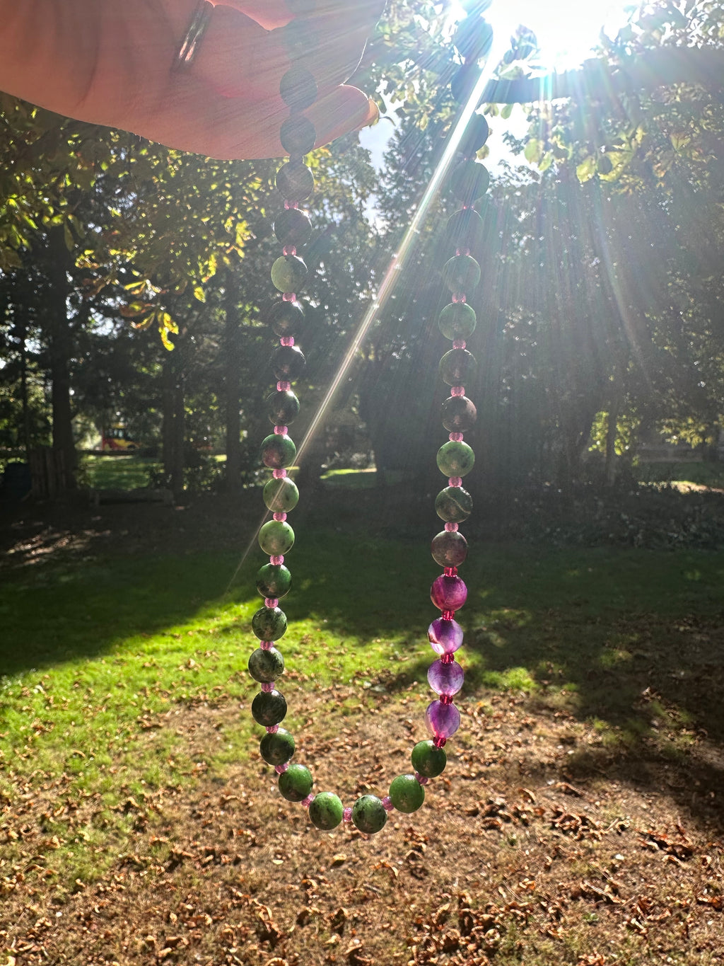 Nyx gemstone beaded necklace