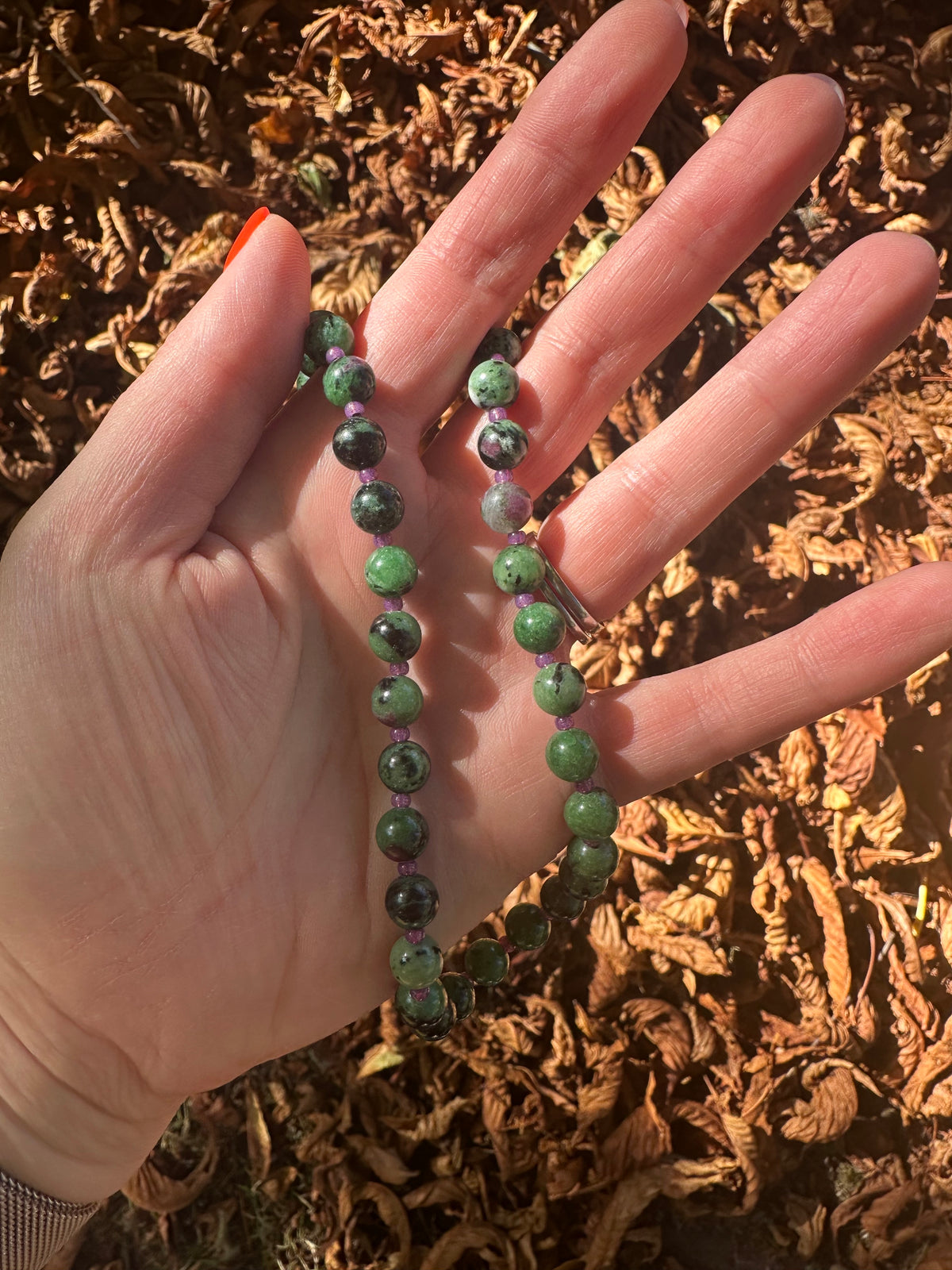 Nyx gemstone beaded necklace