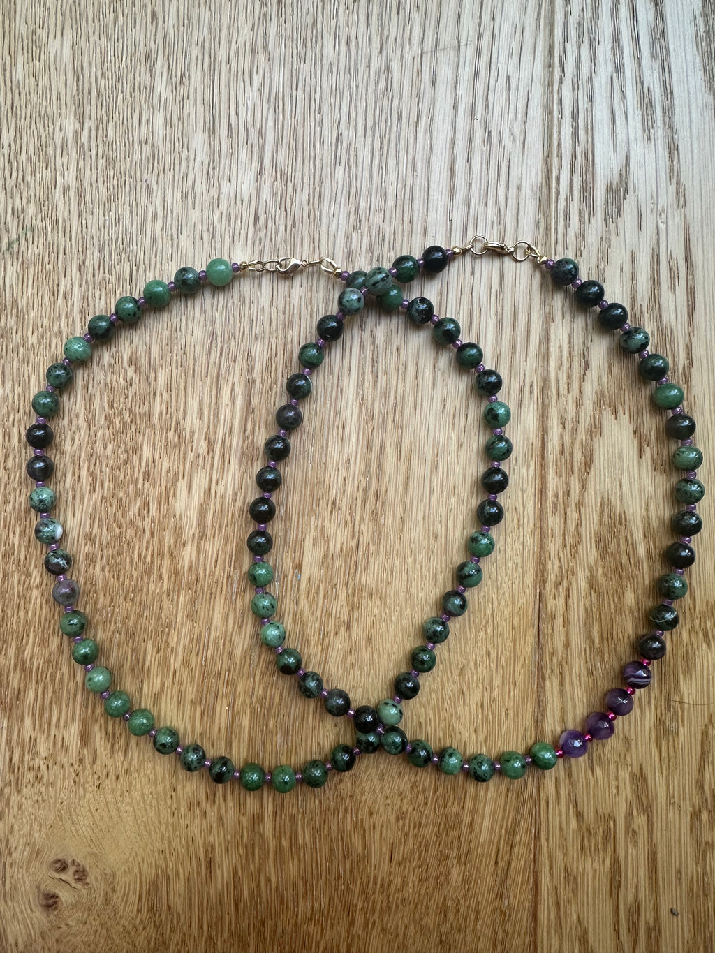 Nyx gemstone beaded necklace