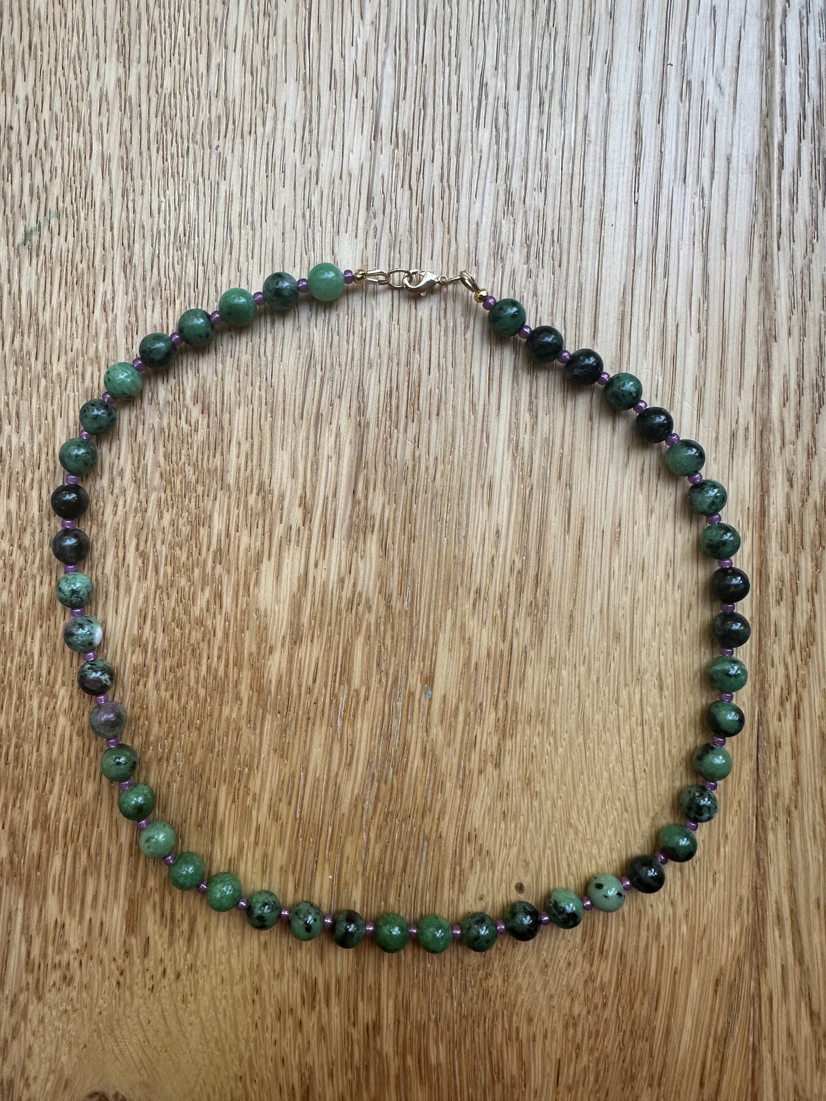 Nyx gemstone beaded necklace