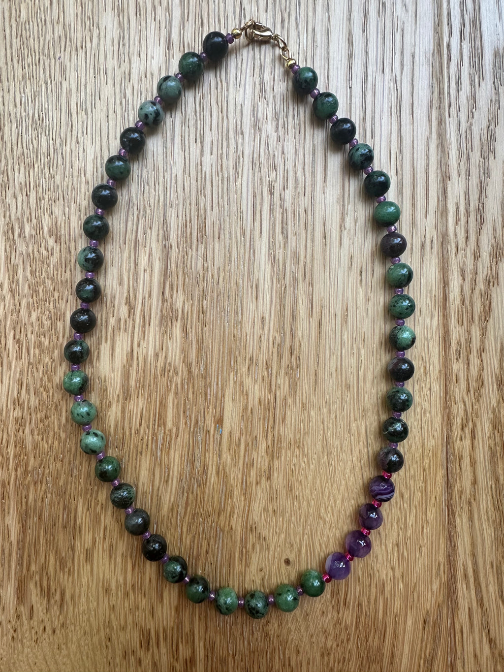 Nyx gemstone beaded necklace