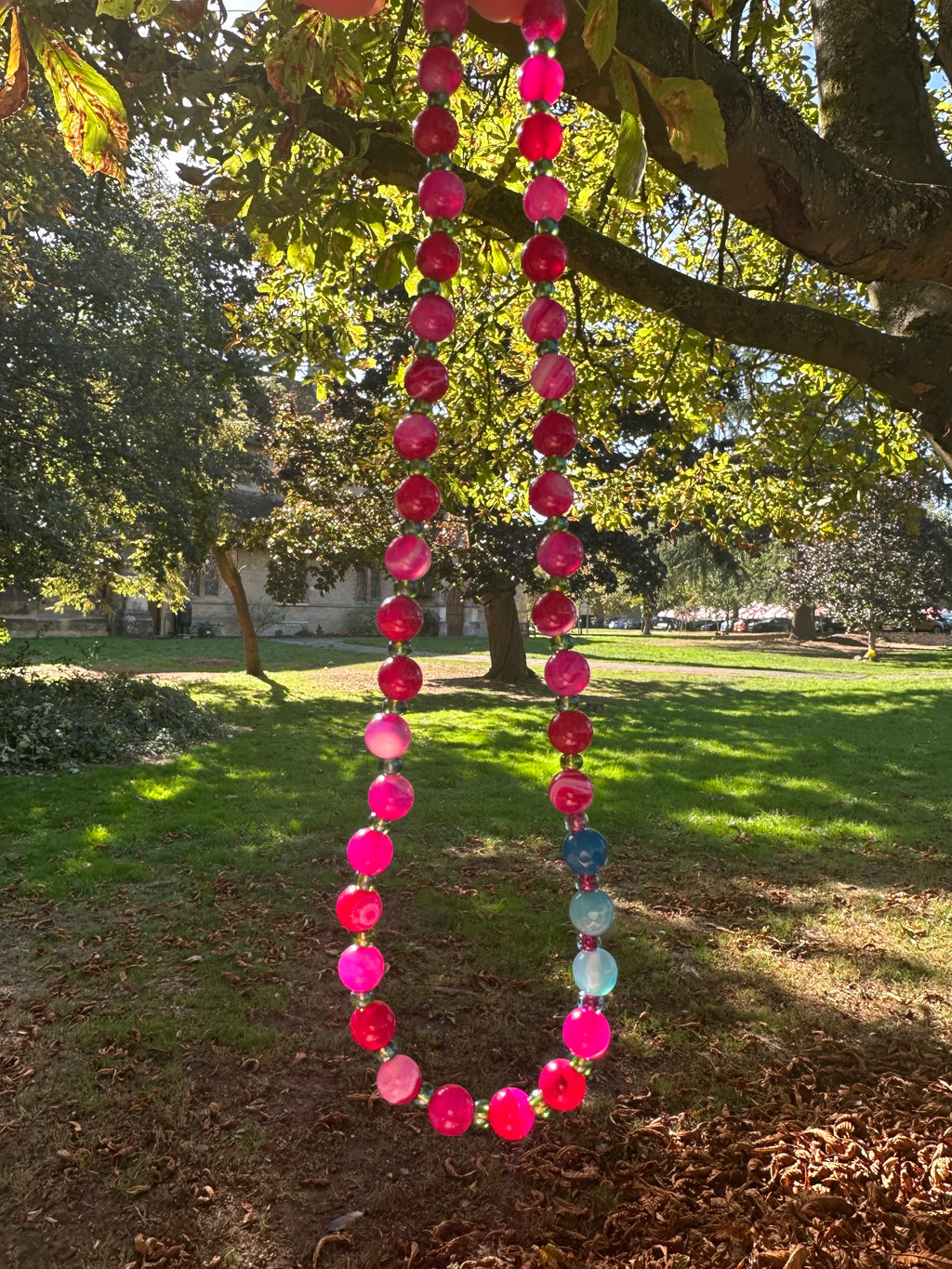 Persephone beaded gemstone necklace