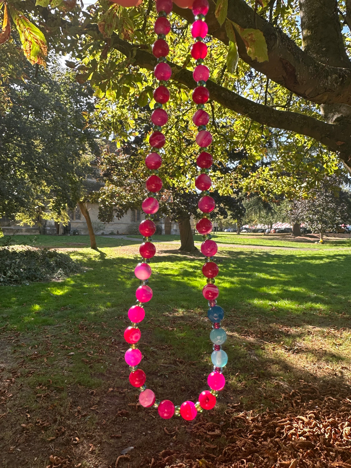 Persephone beaded gemstone necklace