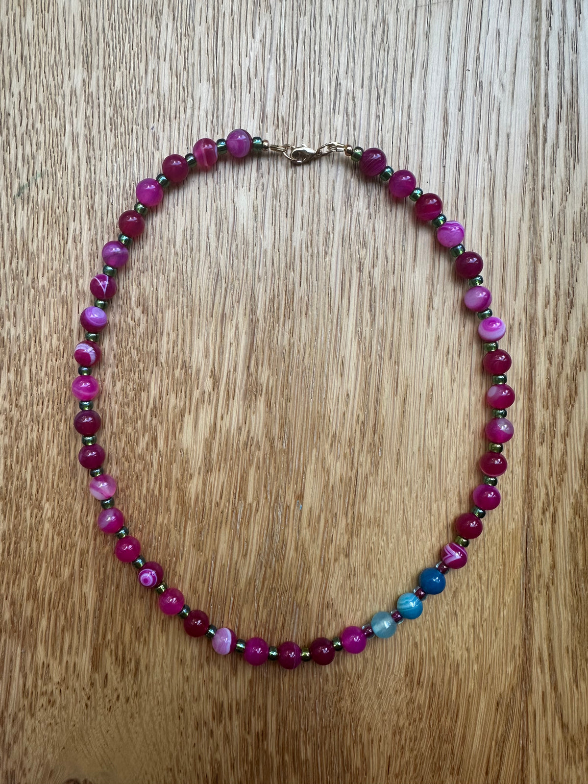 Persephone beaded gemstone necklace