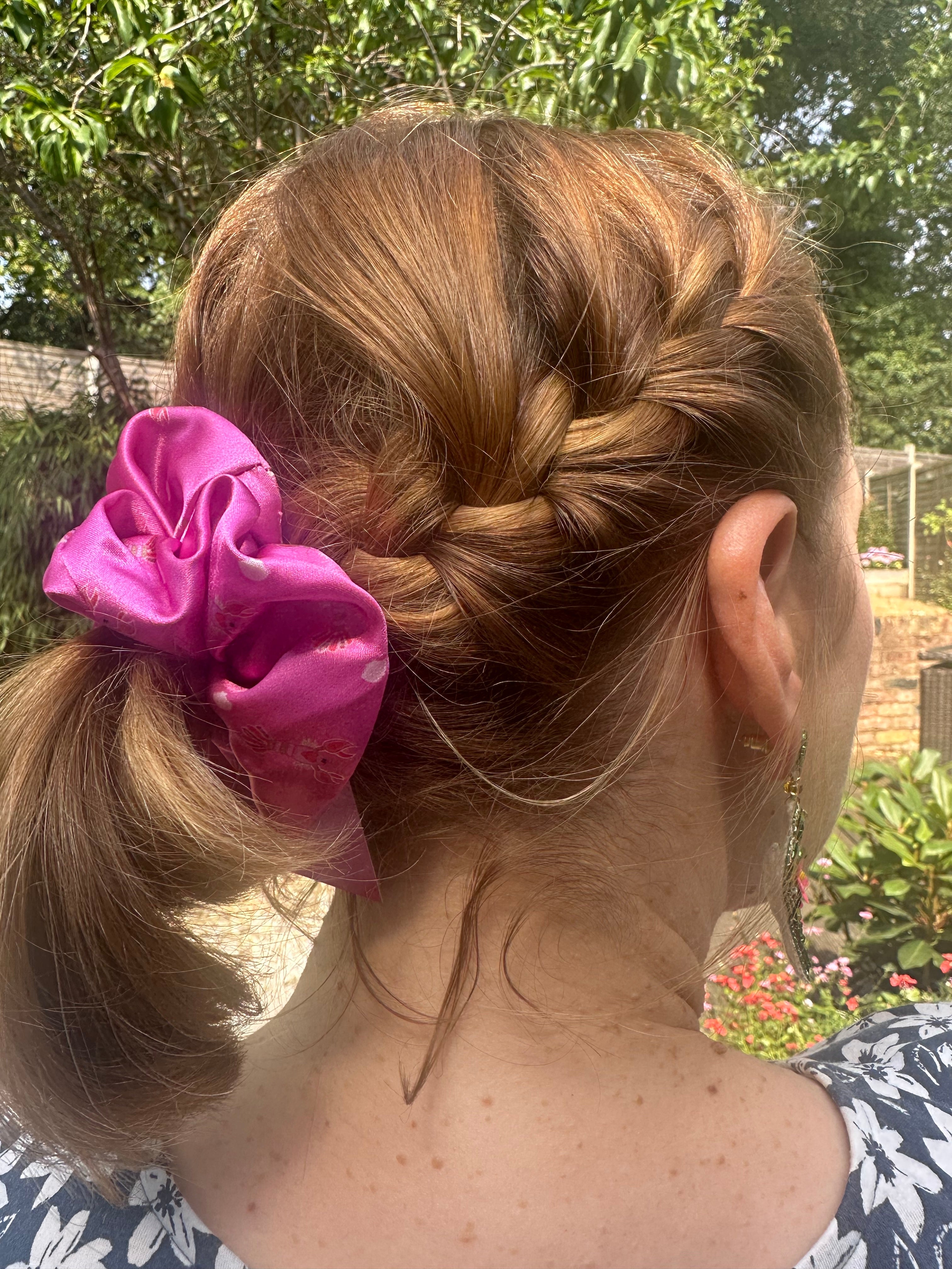 Pink lobster scrunchie
